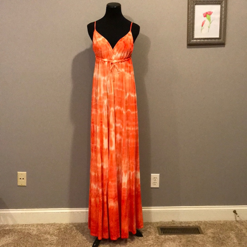 Gypsy 05 orange tie dye maxi dress Size Medium